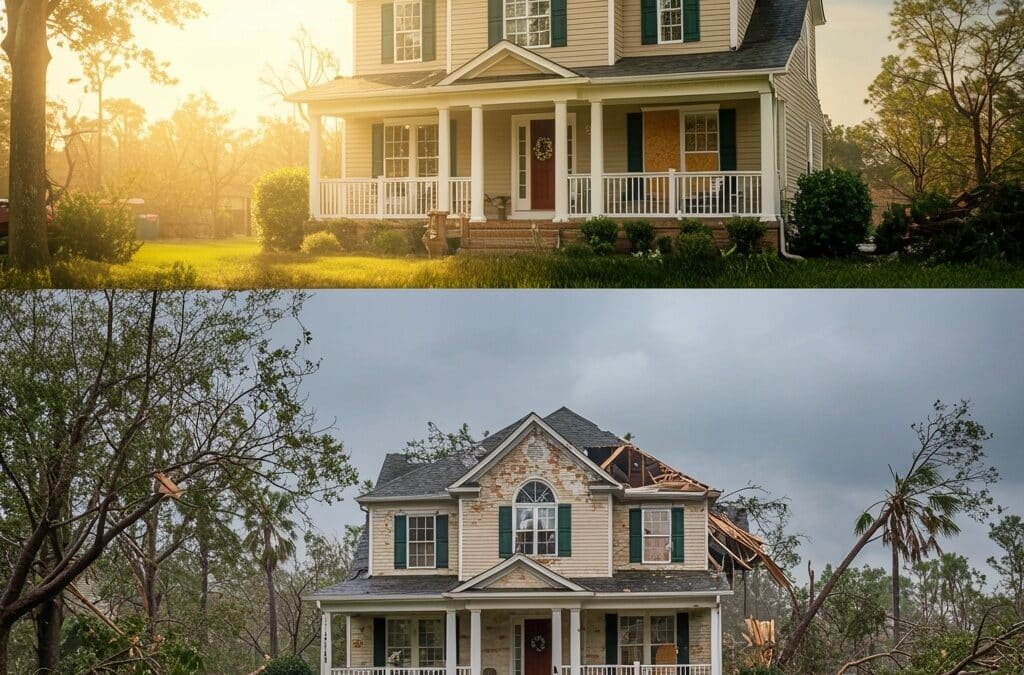 Create,An,Image,Of,A,Beautiful,Suburban,Home,Before,And